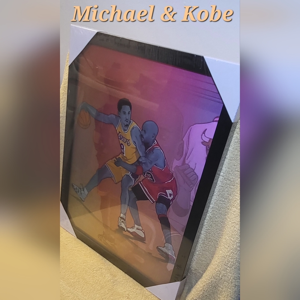 Micahel Jordan & Kobe Bryant 3D Hologram Picture Wrapped in Plastic - Picture 2 of 3
